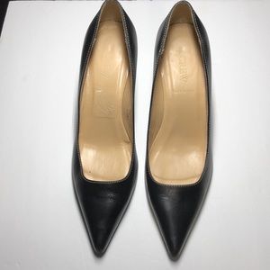 J.Crew black leather heels size 7